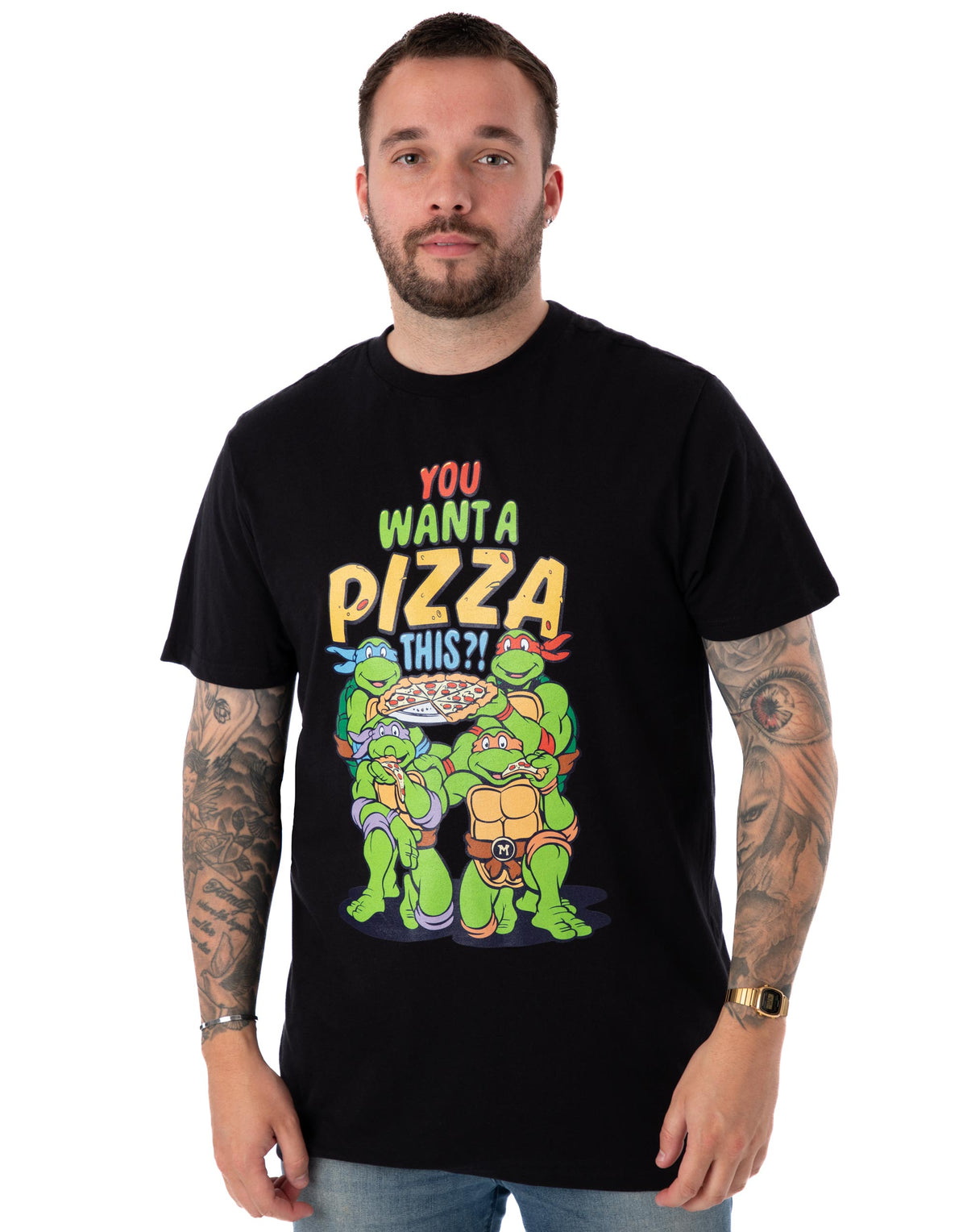 Teenage Mutant Ninja Turtles Short Sleeved T-Shirt | Mens Black | Official Merch