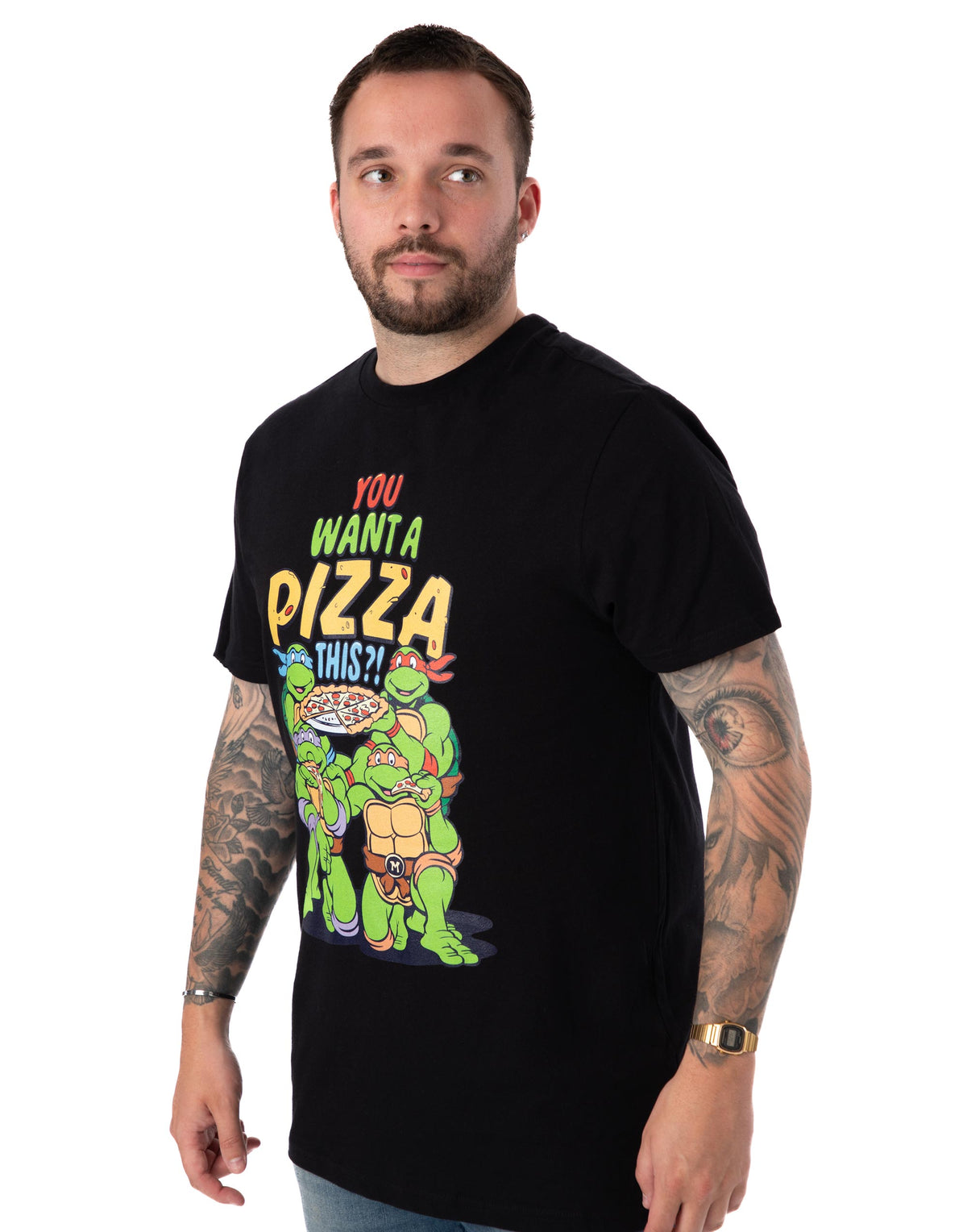 Teenage Mutant Ninja Turtles Short Sleeved T-Shirt | Mens Black | Official Merch