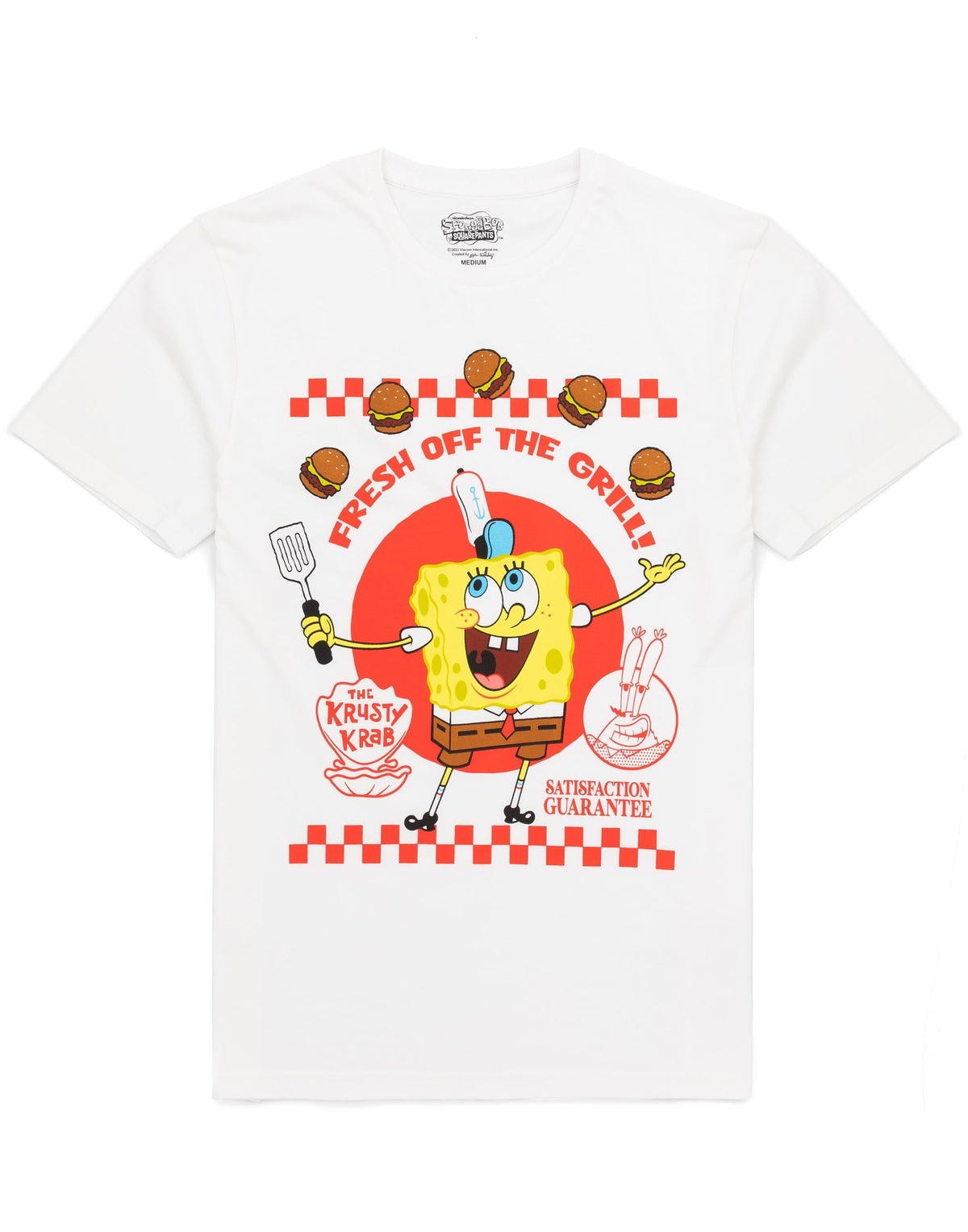 SpongeBob SquarePants Short Sleeve Short Leg Pyjama Set | Mens White | Official