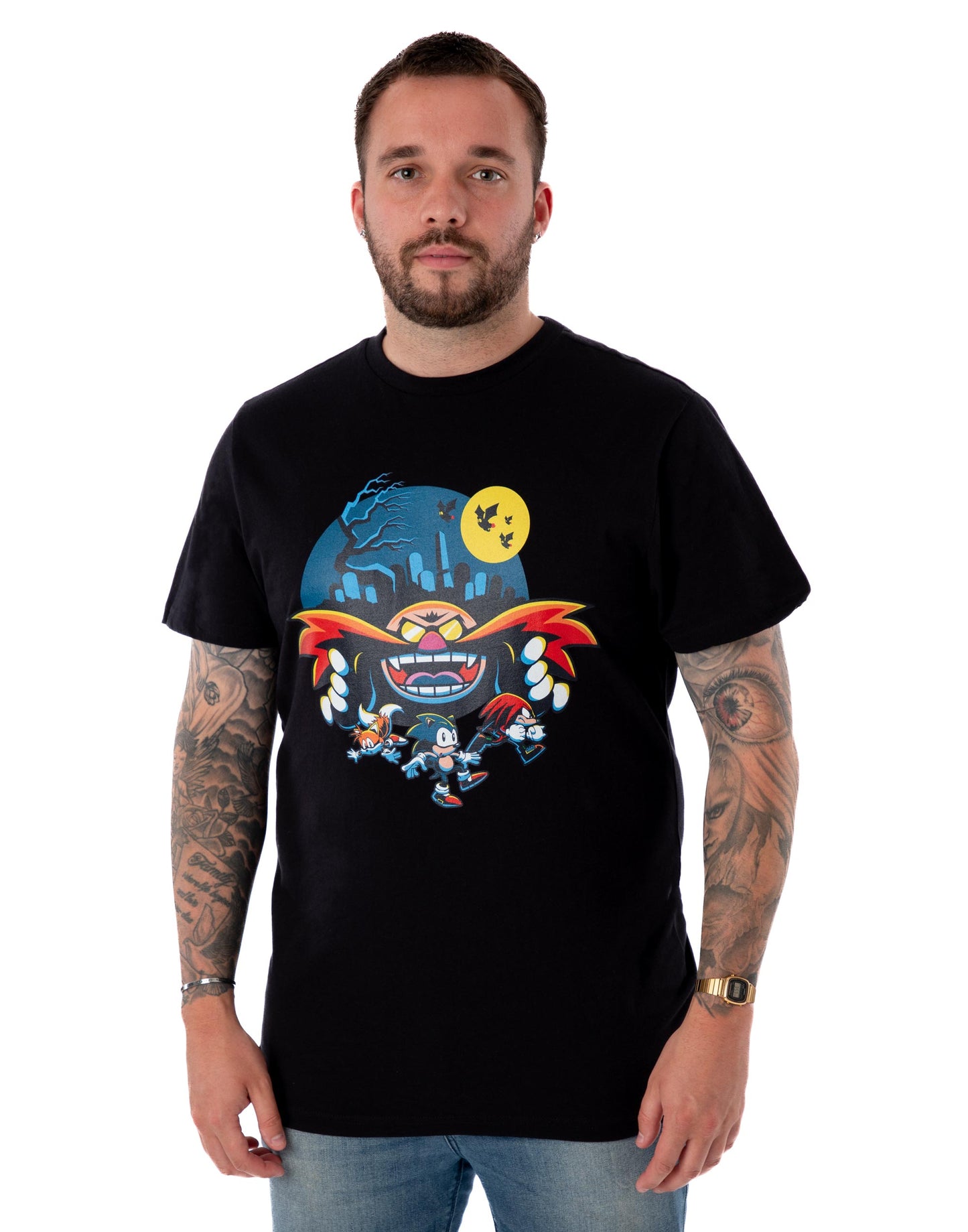 Sonic the Hedgehog Short Sleeved T-Shirt | Mens Black | Official Merch