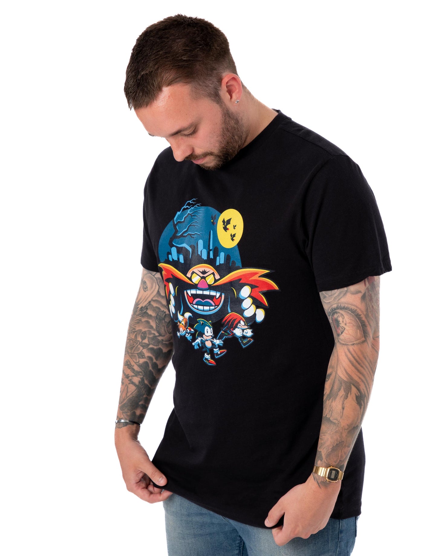 Sonic the Hedgehog Short Sleeved T-Shirt | Mens Black | Official Merch