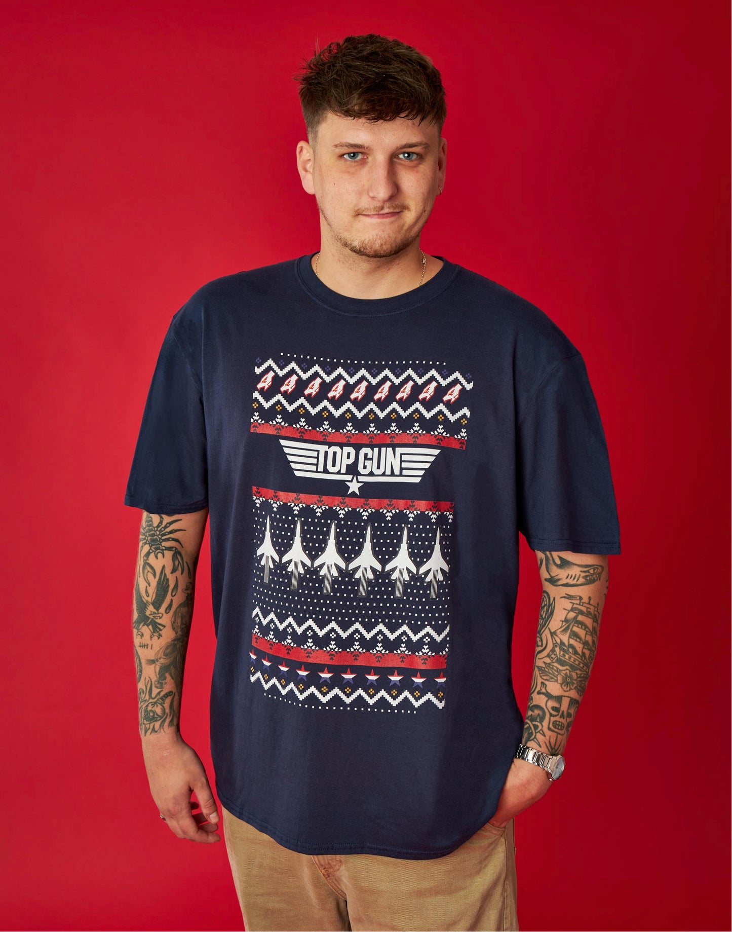 Top Gun Short Sleeved T-Shirt | Mens Navy | Official Merch