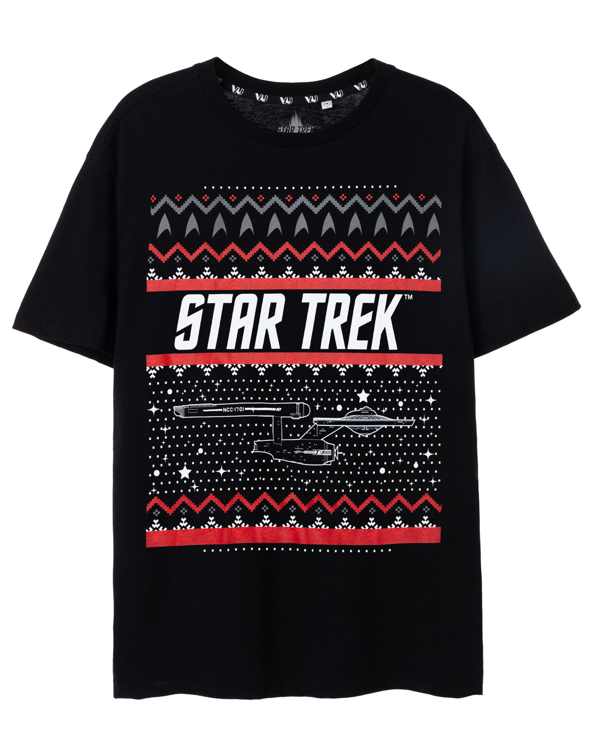 Star Trek Short Sleeved T-Shirt | Mens Black | Official Merch