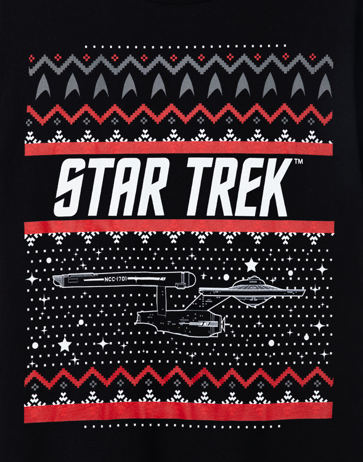Star Trek Short Sleeved T-Shirt | Mens Black | Official Merch