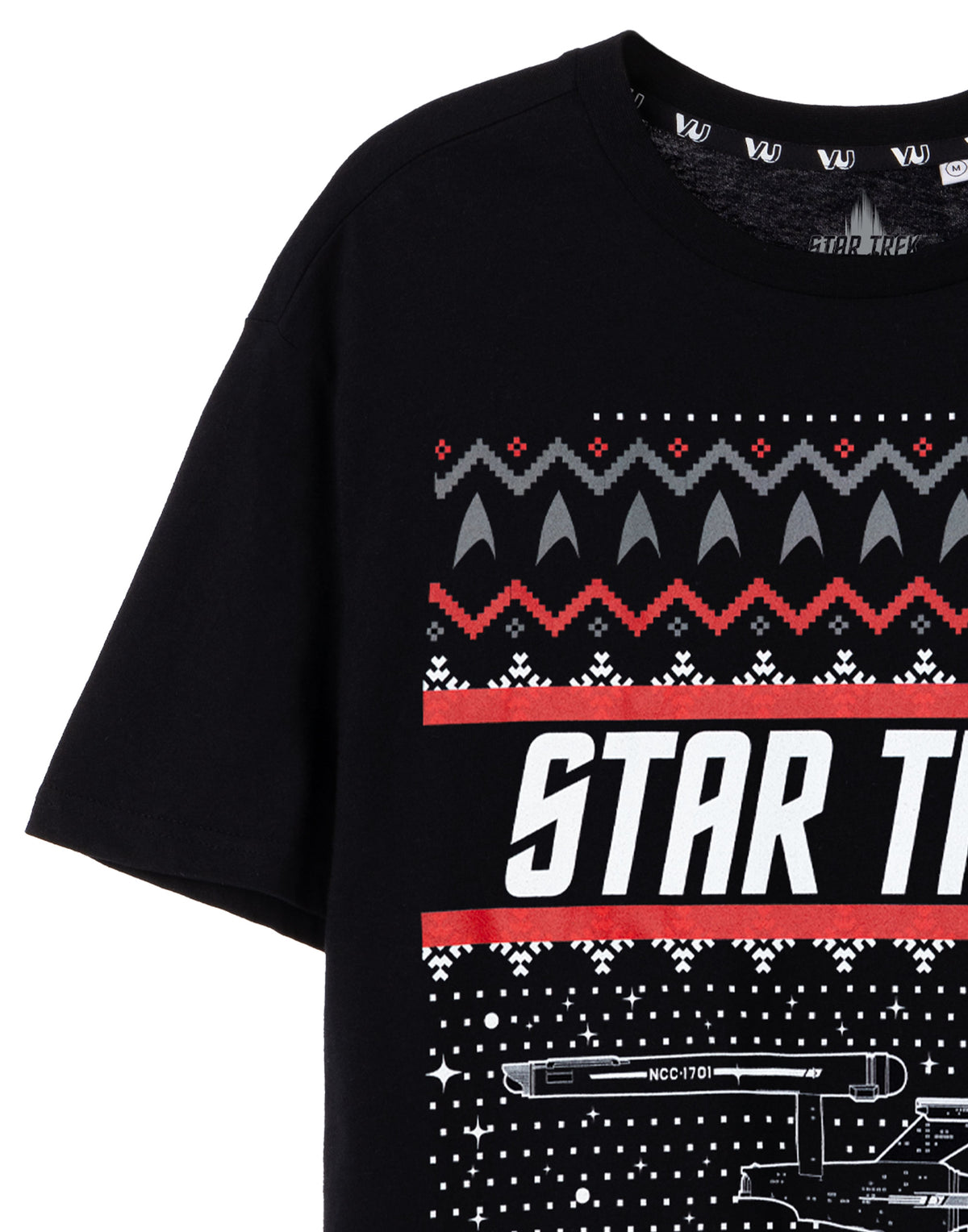 Star Trek Short Sleeved T-Shirt | Mens Black | Official Merch