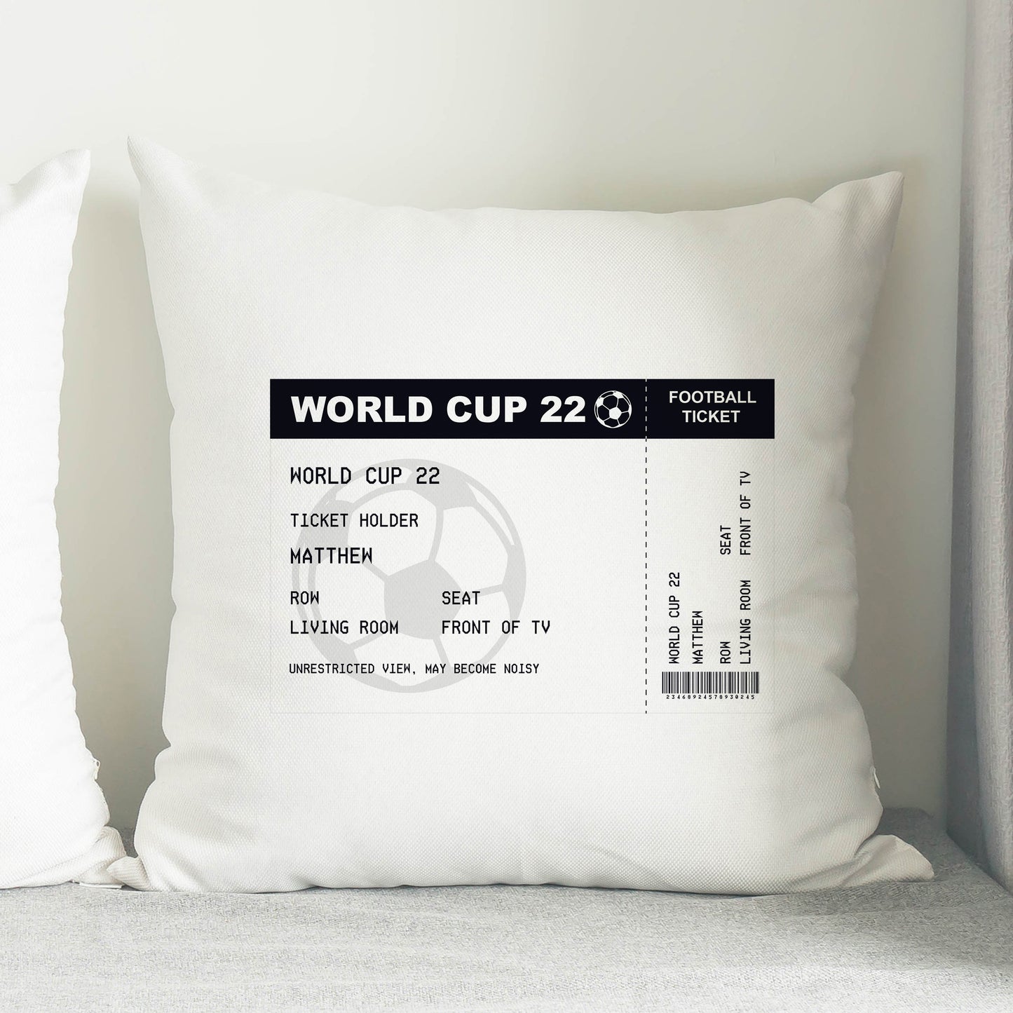 Personalised Football Ticket Cushion