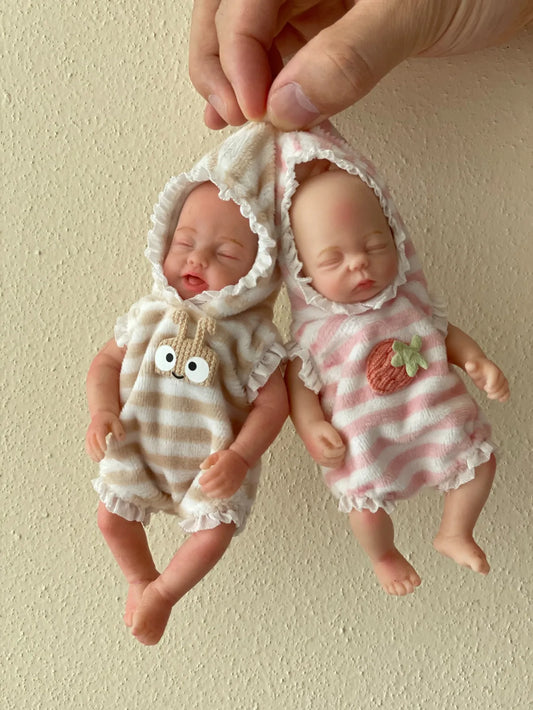1 Pc Lifelike Mini Silicone Reborn Doll Handmade Bebe Newborn Doll Girl For Children Birthday Gifts