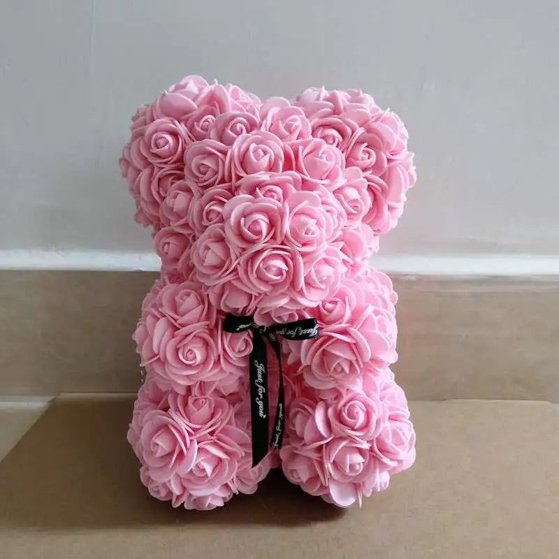 1pc Valentine's Day Gift Creative Rose Bear Gift  PE Flower Romantic Foam Bear Hug Bear