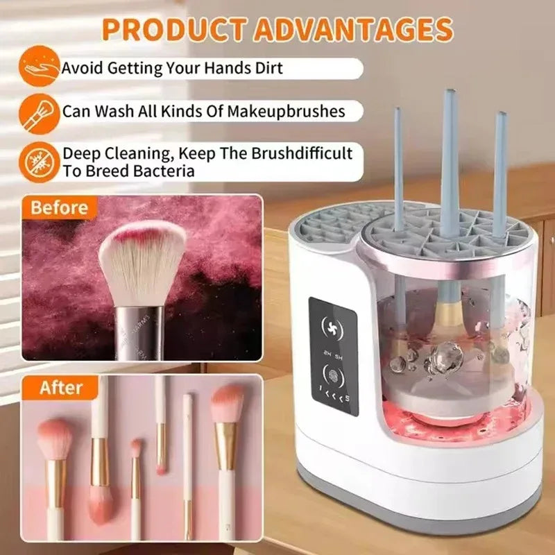 Valentine's Day gift, a ladies' exclusive electric makeup brush cleaner, a cleaning tool for makeup brushes and foundation.