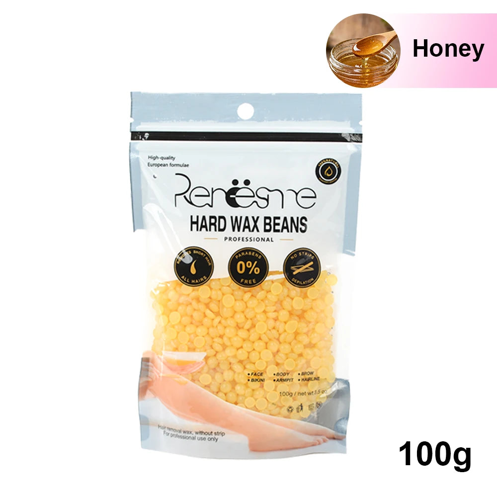 100g/200g/400g Hard Wax Beans for Hair Removal - No Strip Depilatory Wax Beads for Wax Warmer Machine European Brazilian Pearl