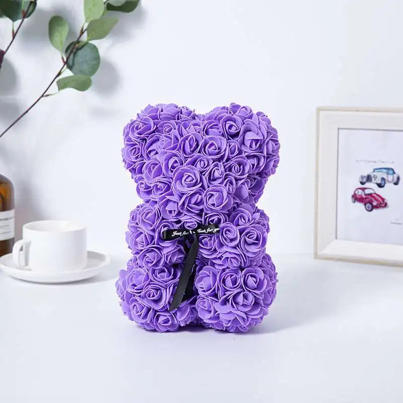 1pc Valentine's Day Gift Creative Rose Bear Gift  PE Flower Romantic Foam Bear Hug Bear