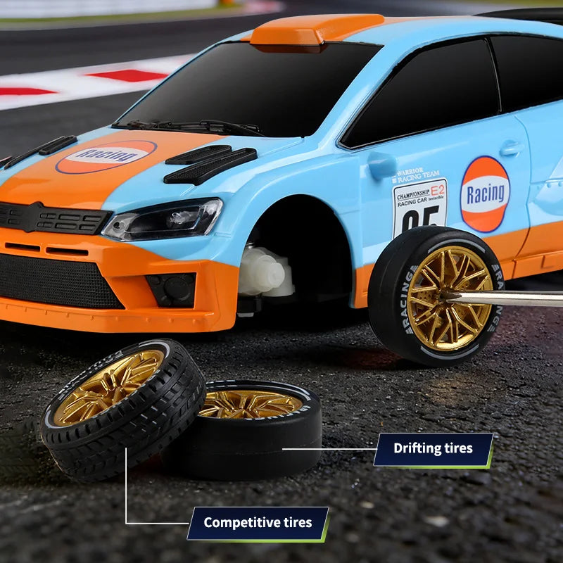 2.4G 4WD RC Car 1:24 Remote Control Rally Racing Car Vehicle Replaceable Tire Proportional Control Car Toy Gift for Kids Q233