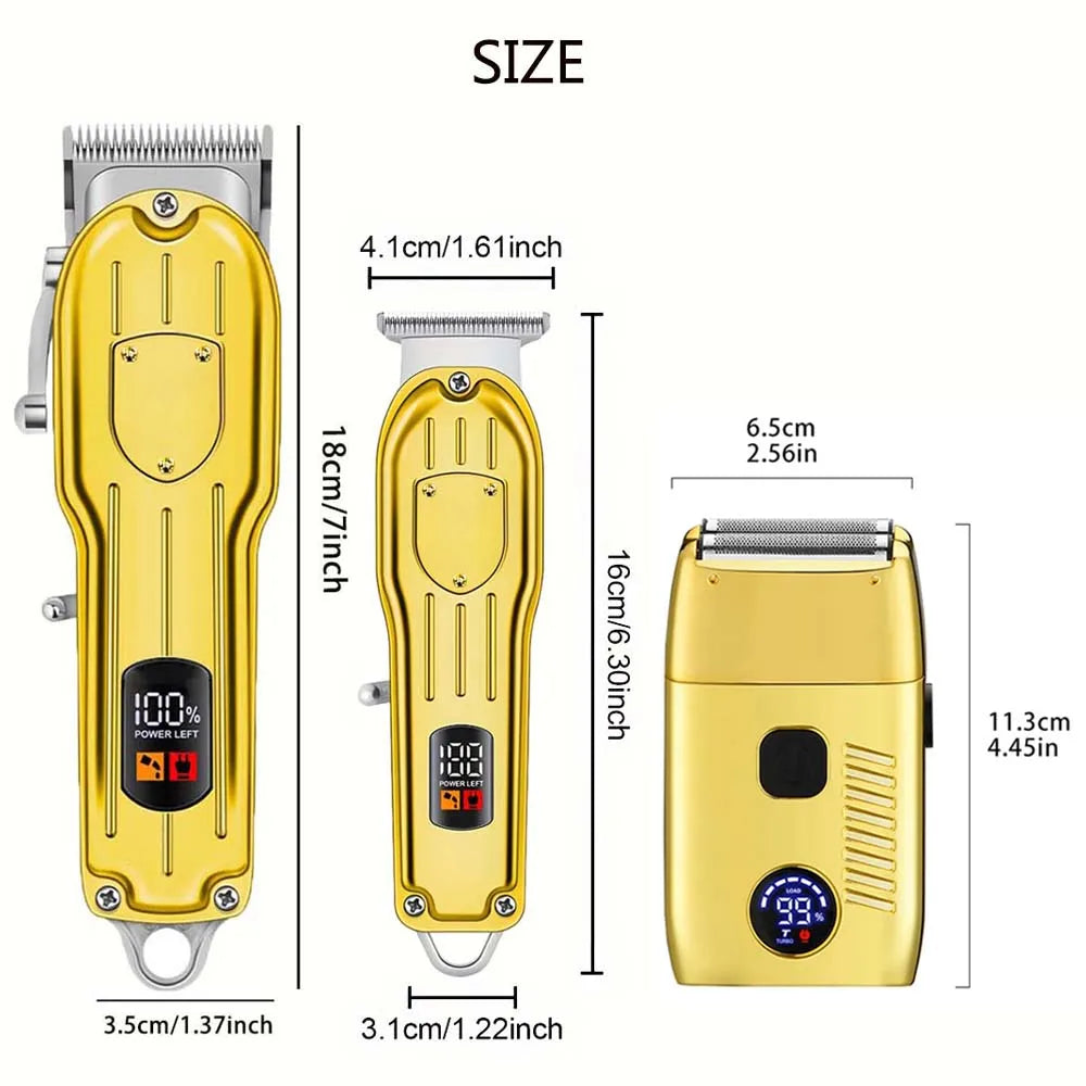 3 in 1 Professional Hair Clippers Electric Razor Shavers for Men USB Rechargeable Clippers and Trimmers Beard Trimmer Barber Kit