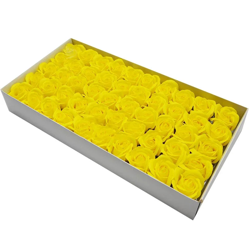 50pcs Artificial Soap Roses Flower Head Dia 4.5cm Beauty Wedding Valentine's Day Gift Roses Bouquet Home Party Decoration Flower