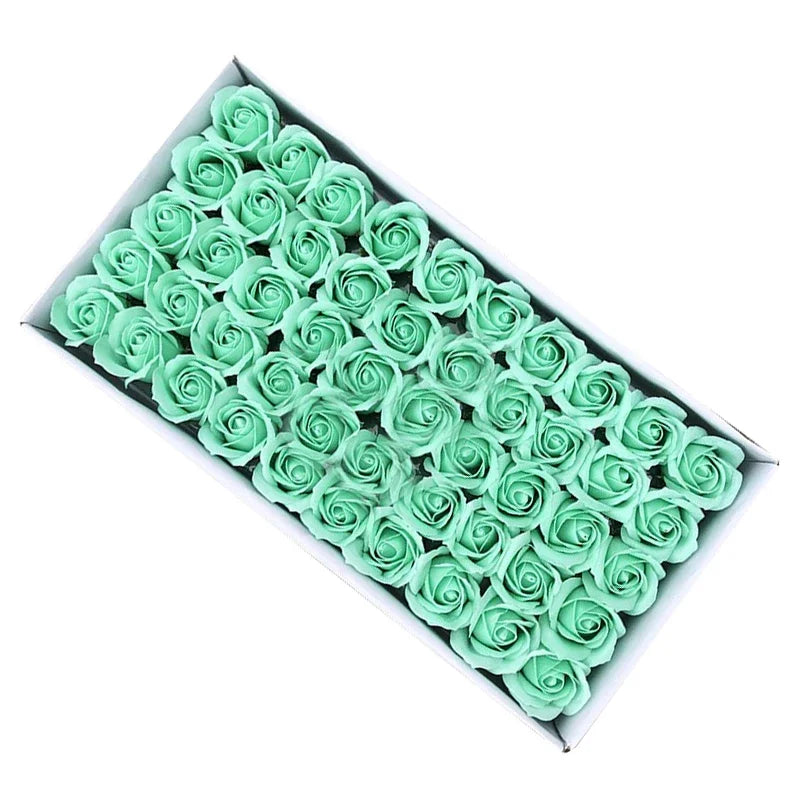 50pcs Artificial Soap Roses Flower Head Dia 4.5cm Beauty Wedding Valentine's Day Gift Roses Bouquet Home Party Decoration Flower