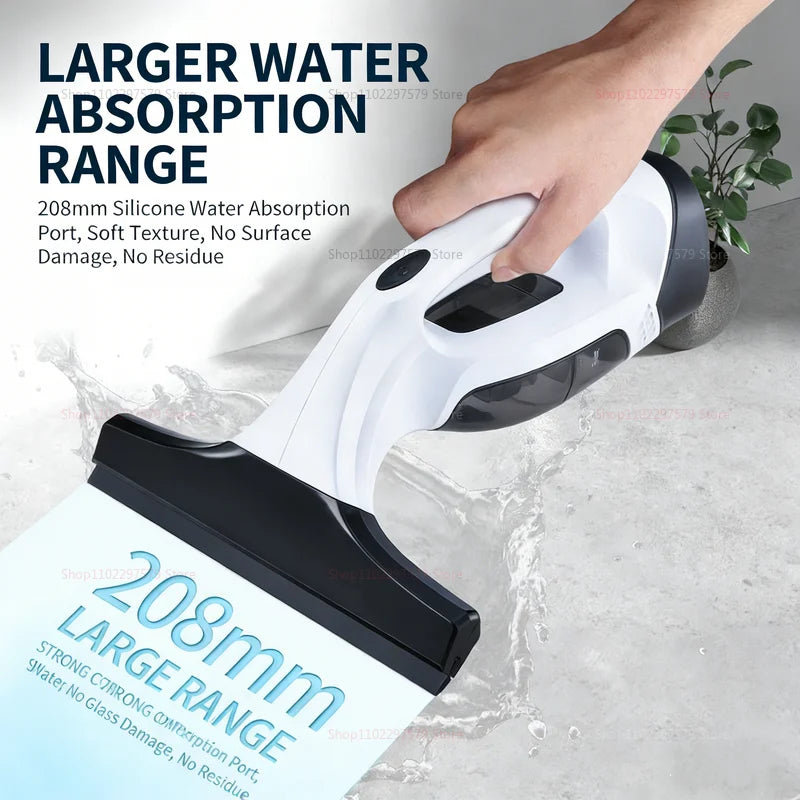 Wireless Cordless Electric Glass Cleaner White Portable Handheld Window Cleaning Kit USB Rechargeable For Home Car Cleaning