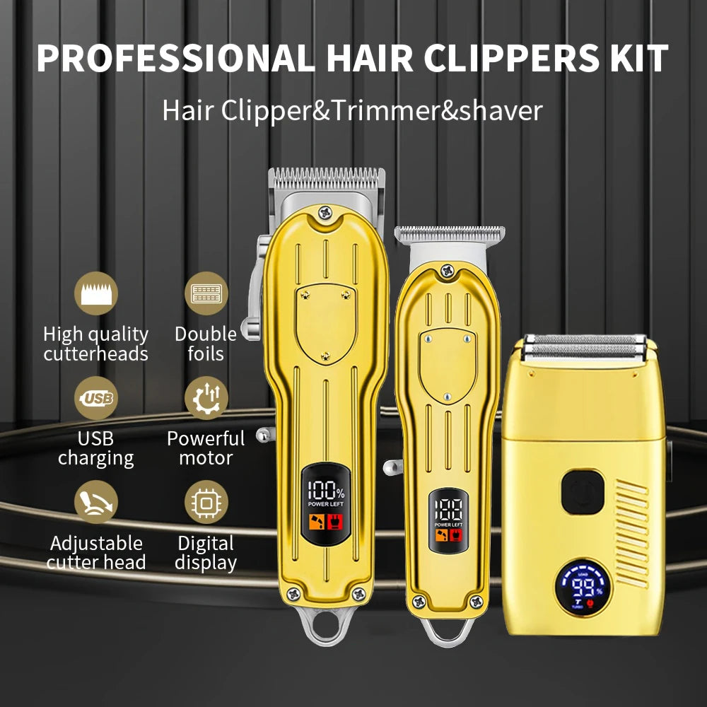 3 in 1 Professional Hair Clippers Electric Razor Shavers for Men USB Rechargeable Clippers and Trimmers Beard Trimmer Barber Kit