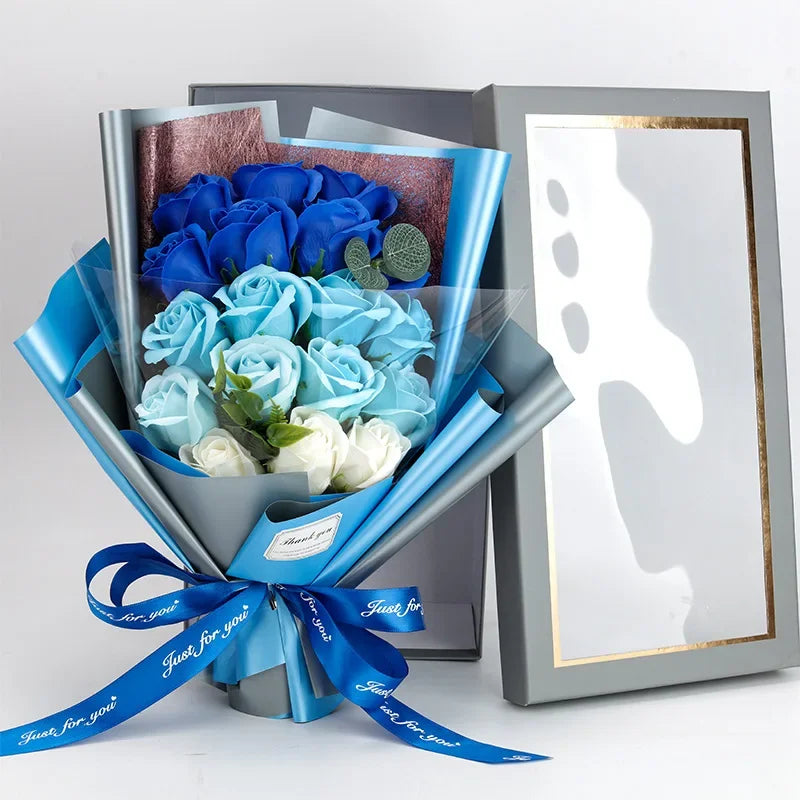 18pcs Roses Bouquet Soap Flower Brazil Valentine's Day Gift for Girlfriend Proposal Confession Birthday Gift Simulation Flower