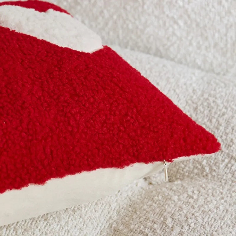 1/2Pcs Valentines Day Throw Pillow Covers 30x50cm Love Heart Embroideried Cushion Covers Red Plush Faux Fur Throw Pillow Cases