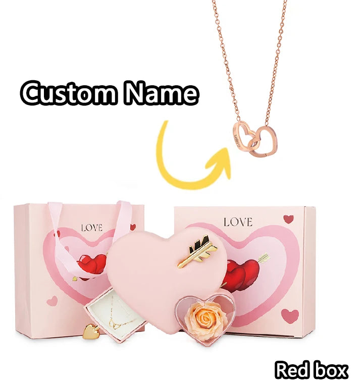 2025 Eternal Rose Jewelry Box with Custom Name Necklace For Girlriend Wife Day Valentine's Day Mother's Day Special Christmas Gi