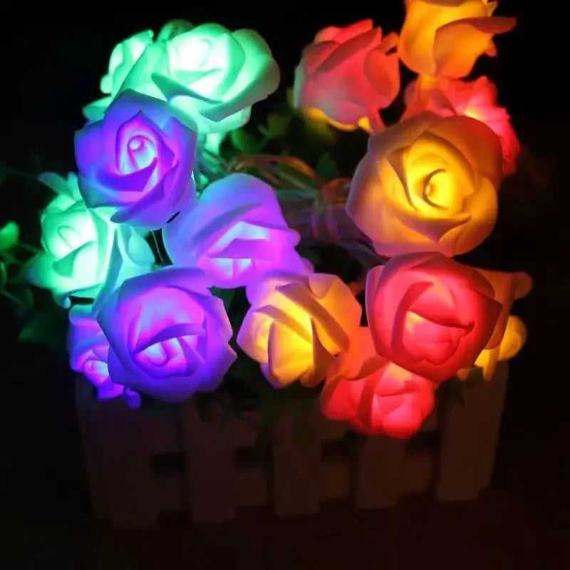 1.5m Artificial Rose Led Light String Romantic Valentine's Day Proposal Glow Rose Mother's Day Wedding Simulation Rose Light DIY