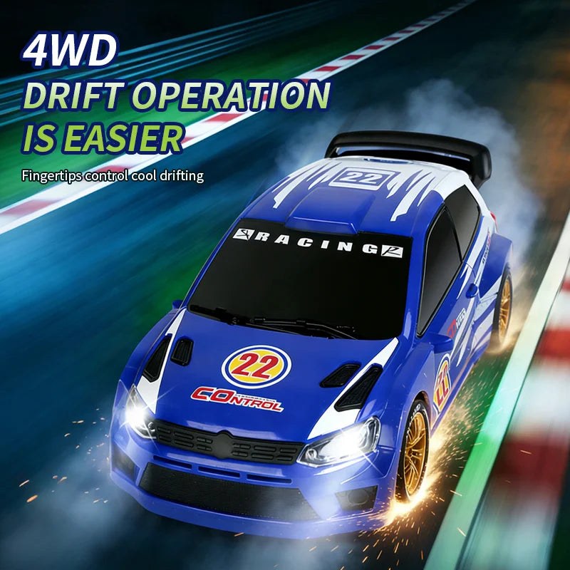 2.4G 4WD RC Car 1:24 Remote Control Rally Racing Car Vehicle Replaceable Tire Proportional Control Car Toy Gift for Kids Q233