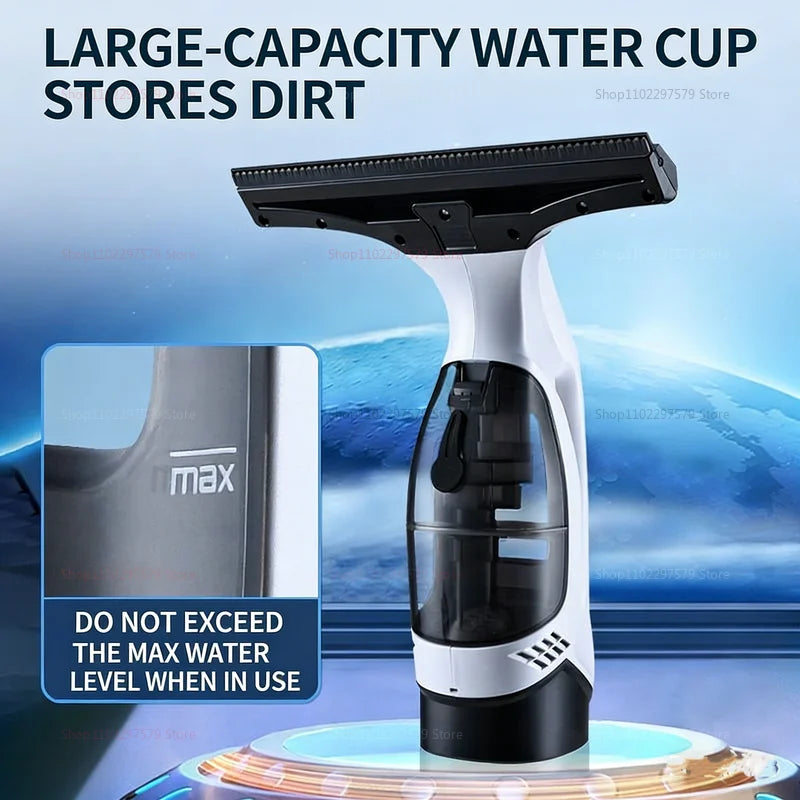 Wireless Cordless Electric Glass Cleaner White Portable Handheld Window Cleaning Kit USB Rechargeable For Home Car Cleaning