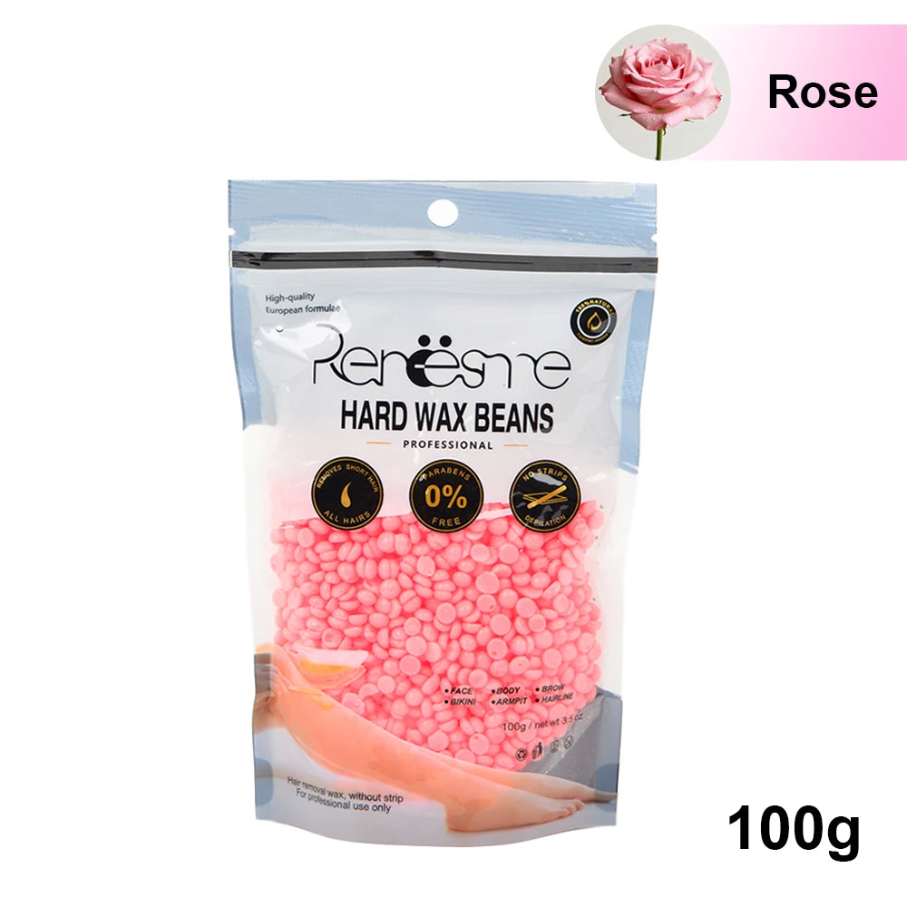 100g/200g/400g Hard Wax Beans for Hair Removal - No Strip Depilatory Wax Beads for Wax Warmer Machine European Brazilian Pearl