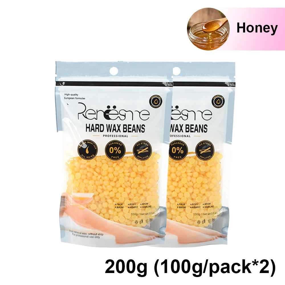 100g/200g/400g Hard Wax Beans for Hair Removal - No Strip Depilatory Wax Beads for Wax Warmer Machine European Brazilian Pearl