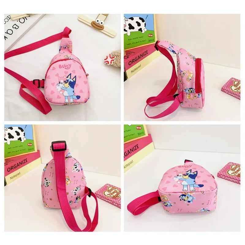 Bluey Bingo Friends Children'S Bag Cute Family Kids Chest Bag Kindergarten Cartoon Light Crossbody Bag Halloween Christmas Gift