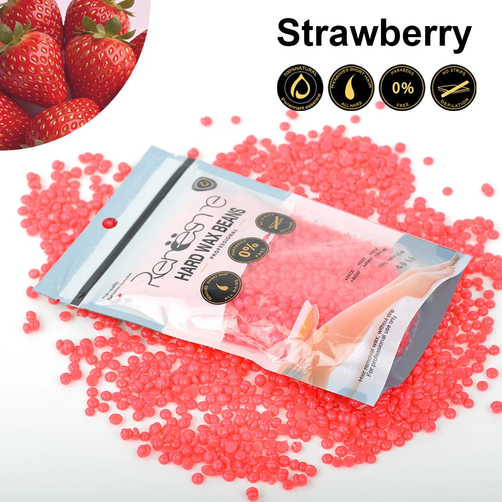 100g/200g/400g Hard Wax Beans for Hair Removal - No Strip Depilatory Wax Beads for Wax Warmer Machine European Brazilian Pearl