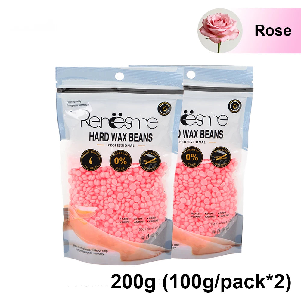 100g/200g/400g Hard Wax Beans for Hair Removal - No Strip Depilatory Wax Beads for Wax Warmer Machine European Brazilian Pearl