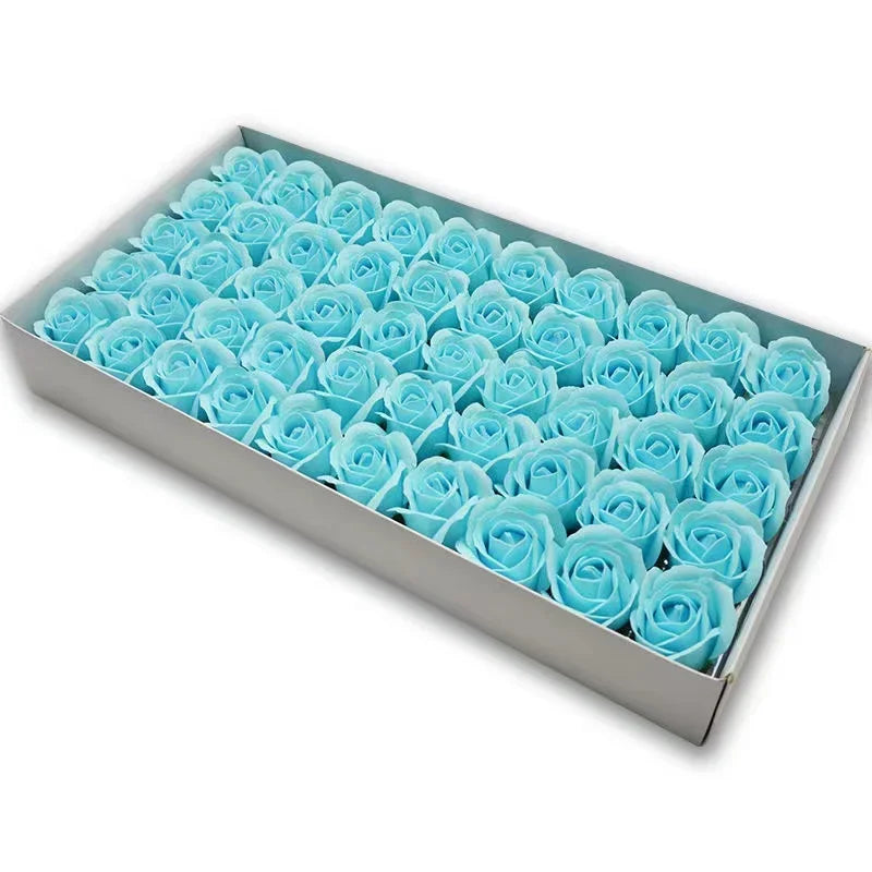 50pcs Artificial Soap Roses Flower Head Dia 4.5cm Beauty Wedding Valentine's Day Gift Roses Bouquet Home Party Decoration Flower