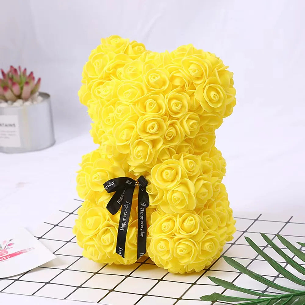1pc Valentine's Day Gift Creative Rose Bear Gift  PE Flower Romantic Foam Bear Hug Bear