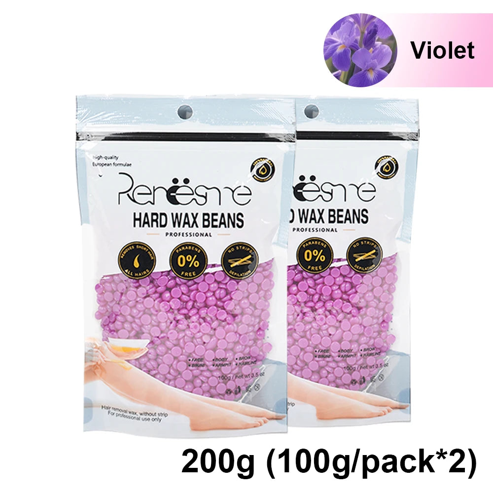 100g/200g/400g Hard Wax Beans for Hair Removal - No Strip Depilatory Wax Beads for Wax Warmer Machine European Brazilian Pearl