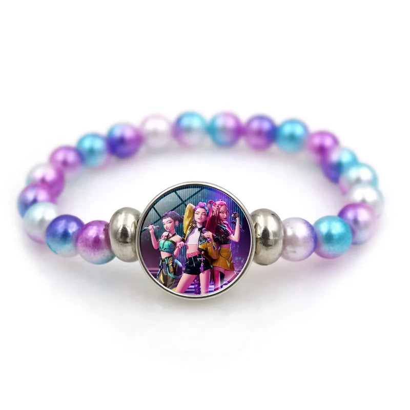 2025 HOT! Kpop Demon Hunters Necklace Bracelet Set Girl Kawaii Anime Chain Bracelet Children Cosplay Jewelry Accessories Pendant