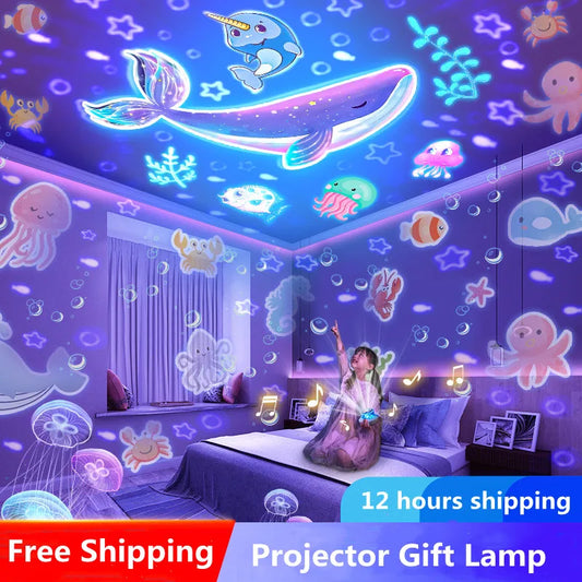 Starry Sky Projector Planetarium Lamp Romantic Room Ceiling Project Lamp for Kids Bedroom Decor Valentine's Day Gift 12 Films