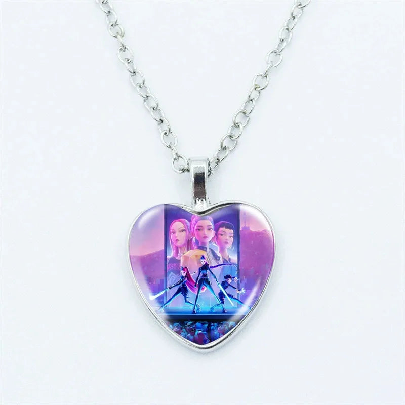 2025 HOT! Kpop Demon Hunters Necklace Bracelet Set Girl Kawaii Anime Chain Bracelet Children Cosplay Jewelry Accessories Pendant