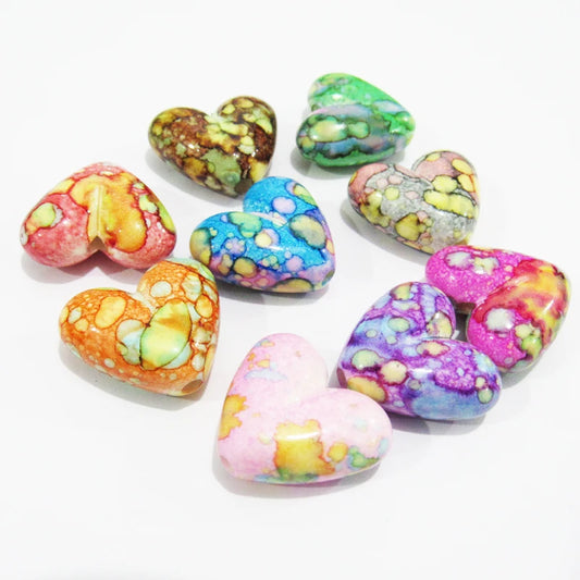 Wholesale  Newest 23mmx20mmx10mm  160pcs/bag  Acrylic Heart Beads For Fashion Valentine's Day Jewelry Design