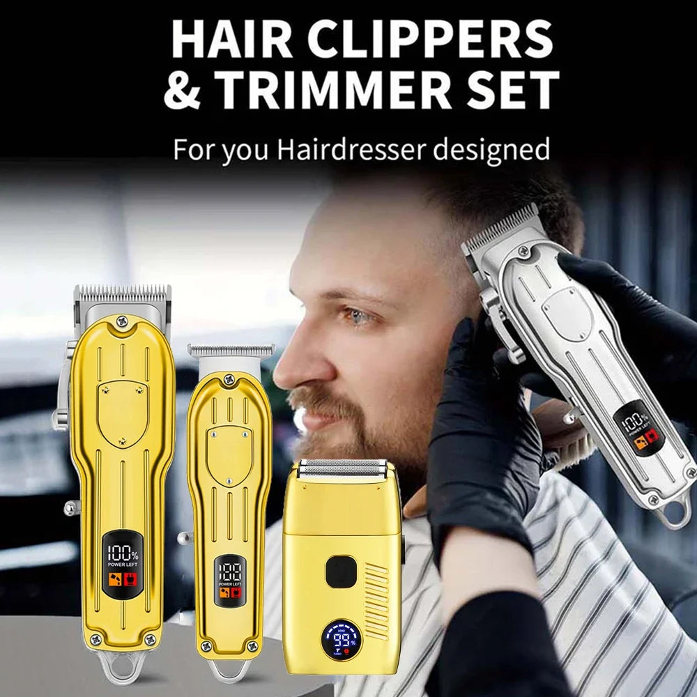 3 in 1 Professional Hair Clippers Electric Razor Shavers for Men USB Rechargeable Clippers and Trimmers Beard Trimmer Barber Kit