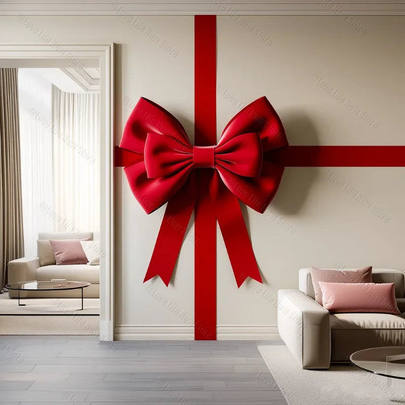 Valentines Day 40cm Red Silk Large Bow Diy Birthday Party Ornaments For Christmas Valentine's Day Wedding Party Gifts Home Decor