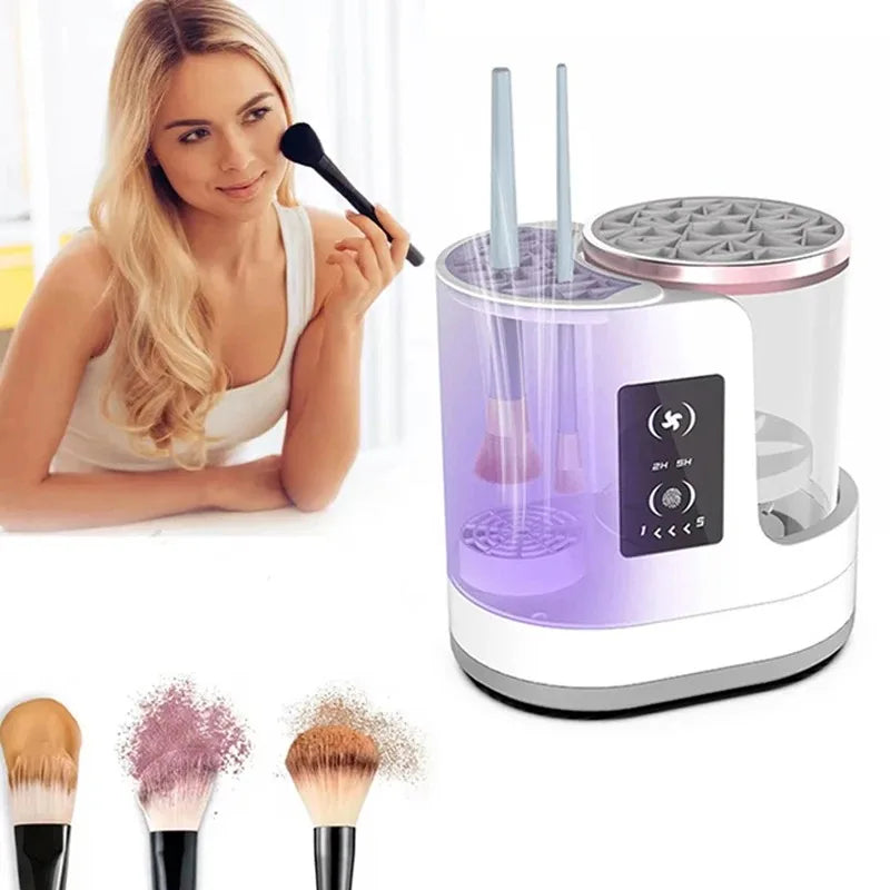 Valentine's Day gift, a ladies' exclusive electric makeup brush cleaner, a cleaning tool for makeup brushes and foundation.