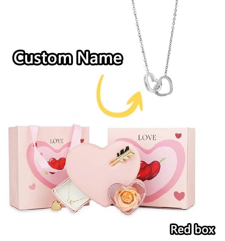 2025 Eternal Rose Jewelry Box with Custom Name Necklace For Girlriend Wife Day Valentine's Day Mother's Day Special Christmas Gi