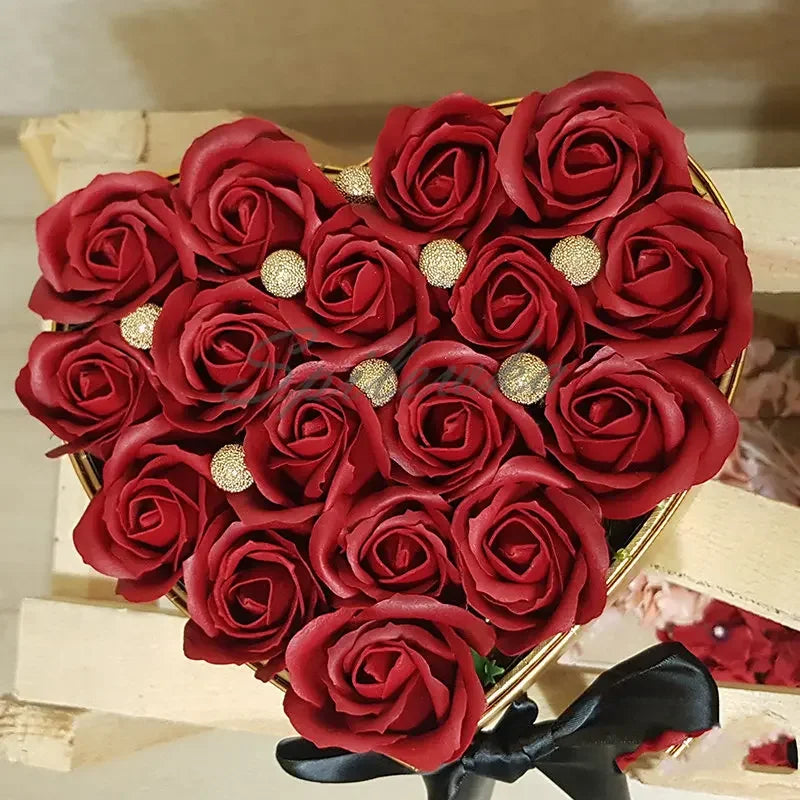50pcs Artificial Soap Roses Flower Head Dia 4.5cm Beauty Wedding Valentine's Day Gift Roses Bouquet Home Party Decoration Flower
