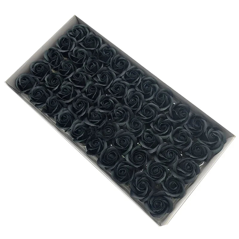 50pcs Artificial Soap Roses Flower Head Dia 4.5cm Beauty Wedding Valentine's Day Gift Roses Bouquet Home Party Decoration Flower