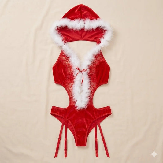 Christmas Party Costume Women Sexy Red Lingerie Santa Cosplay Erotic Costumes Sexy Lingerie Bra Skirt Suit Lace Sexy Sleepwear