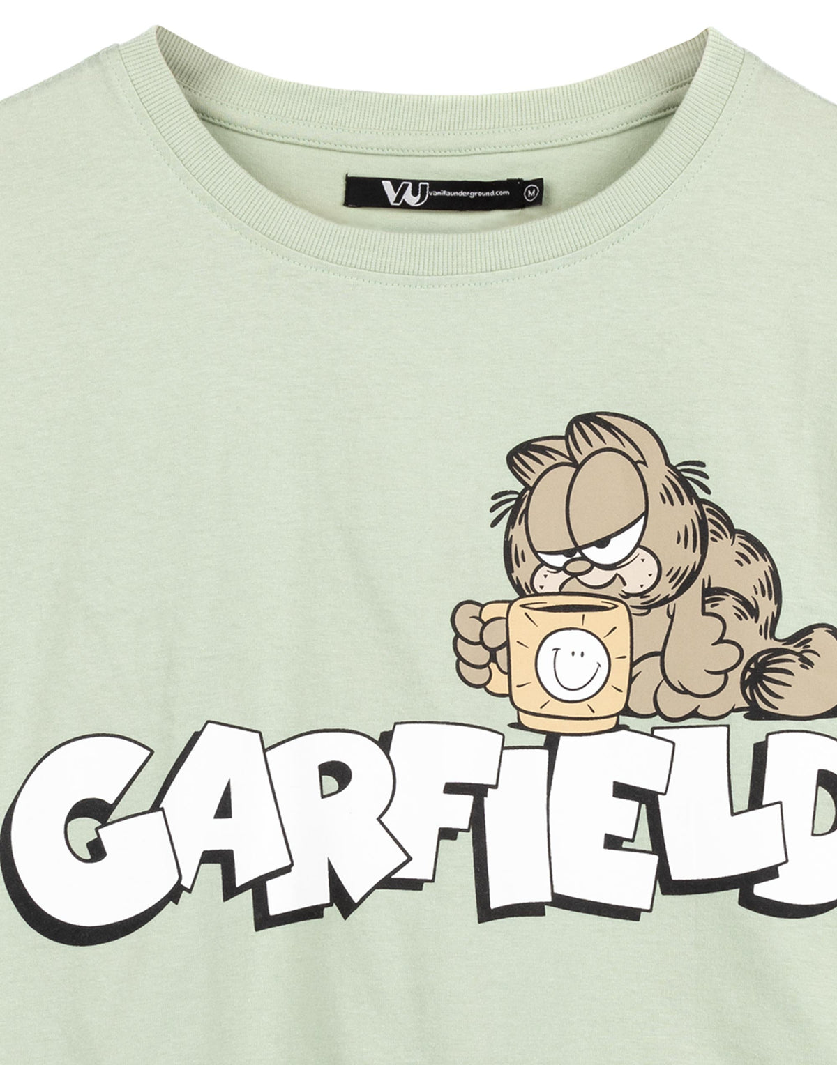 Garfield Short Sleeve Long Leg Pyjama Set | Womens Green/Oatmeal | Official Merc