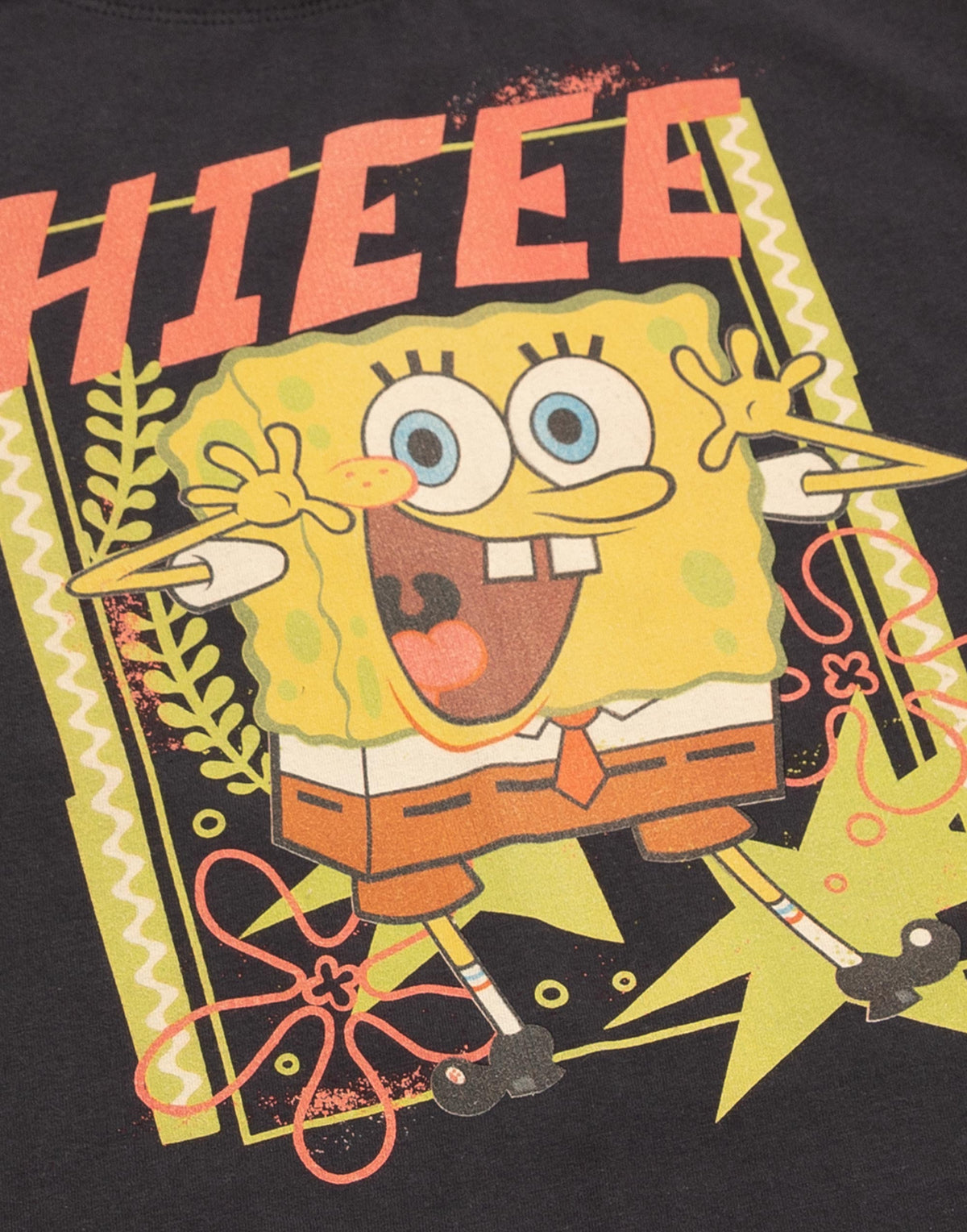 SpongeBob SquarePants Cropped Short Sleeved T-Shirt | Womens Grey | Official Mer