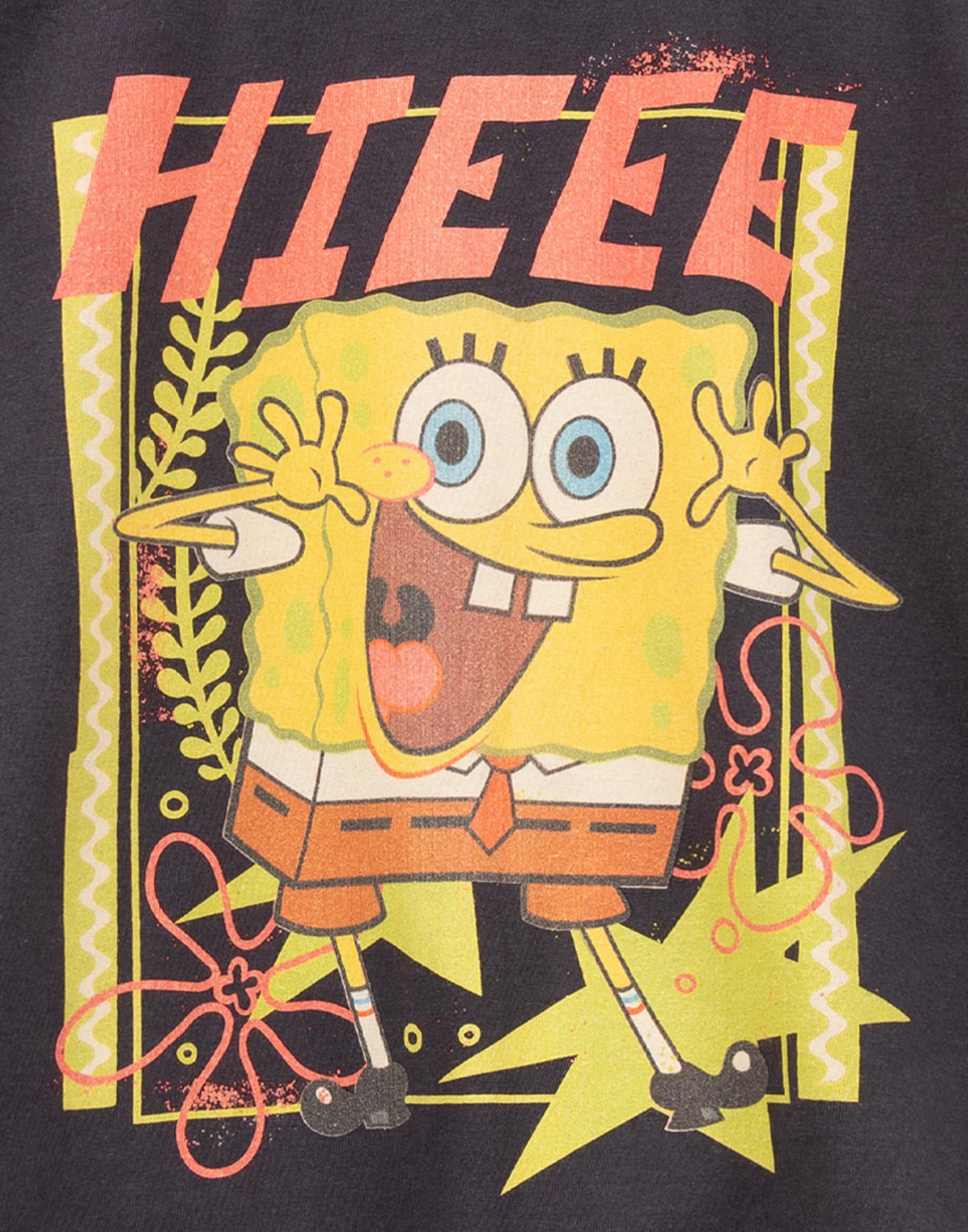 SpongeBob SquarePants Cropped Short Sleeved T-Shirt | Womens Grey | Official Mer
