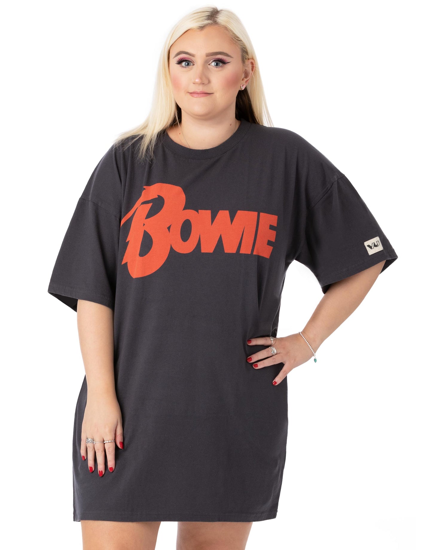 David Bowie Oversized Short Sleeved T-Shirt | Womens Grey | Official Merch